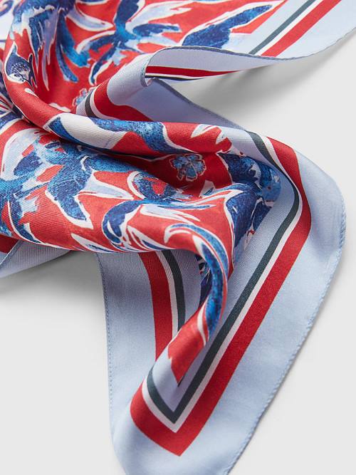Tommy Hilfiger Iconic Print Silk Bandana Ženske Šal Modra | TH690STP