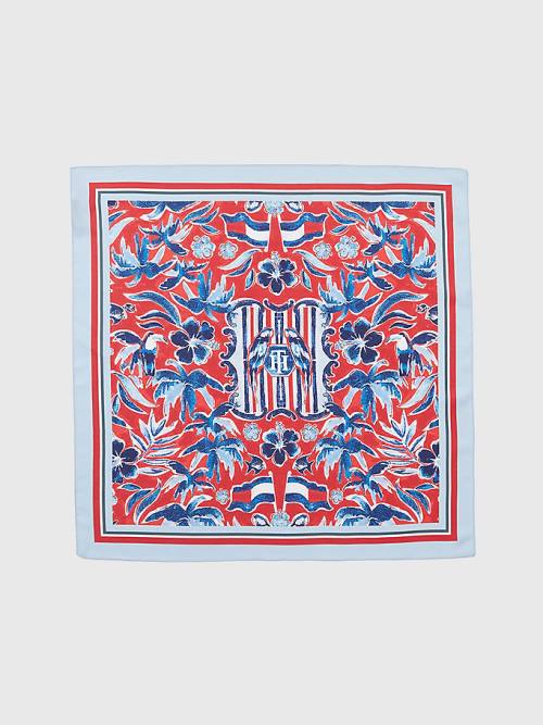 Tommy Hilfiger Iconic Print Silk Bandana Ženske Šal Modra | TH690STP