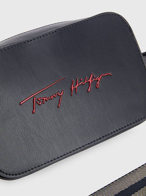 Tommy Hilfiger Iconic Signature Camera Ženske Torbice Modra | TH137QGT