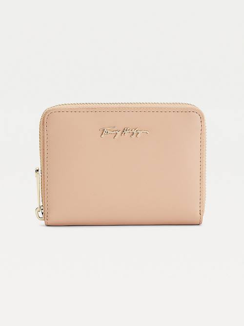 Tommy Hilfiger Iconic Zip-Around Medium Ženske Denarnice Bež | TH063INL