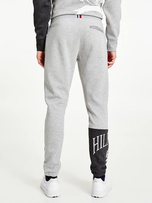 Tommy Hilfiger Icons Colour-Blocked Crest Joggers Moški Hlače Siva | TH934SQE