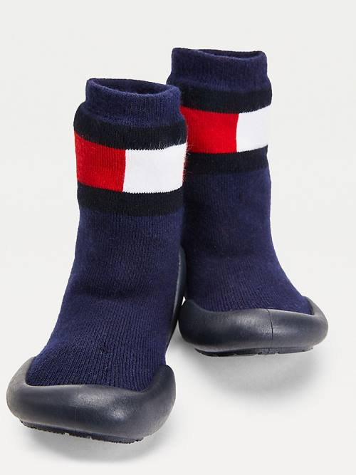 Tommy Hilfiger Knitted Colour-Blocked Slipper Sock Fantje Škornji Modra | TH532DZS