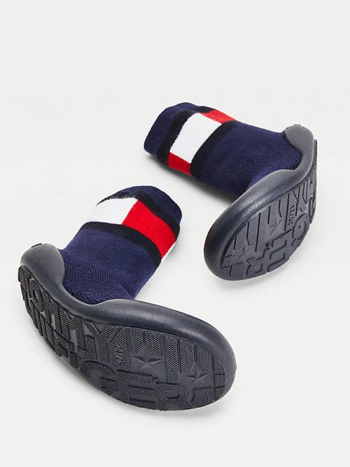 Tommy Hilfiger Knitted Colour-Blocked Slipper Sock Fantje Škornji Modra | TH532DZS