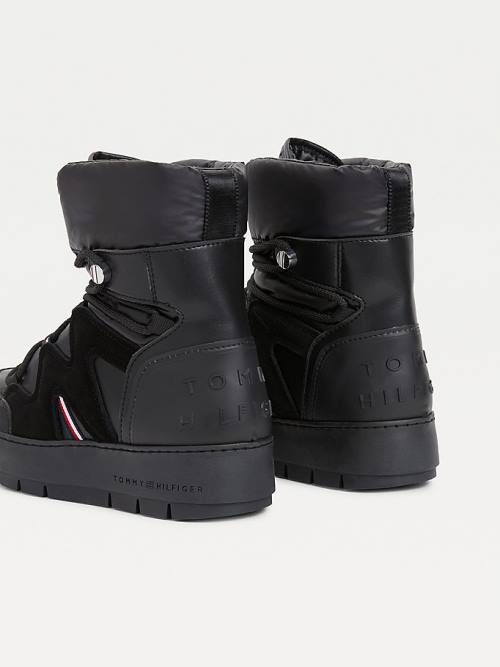 Tommy Hilfiger Lace-Up Snow Ženske Škornji Črna | TH586JTI