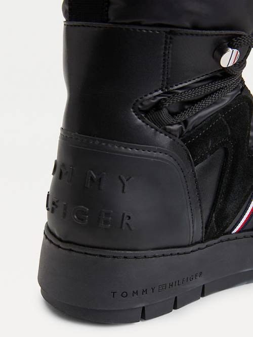Tommy Hilfiger Lace-Up Snow Ženske Škornji Črna | TH586JTI