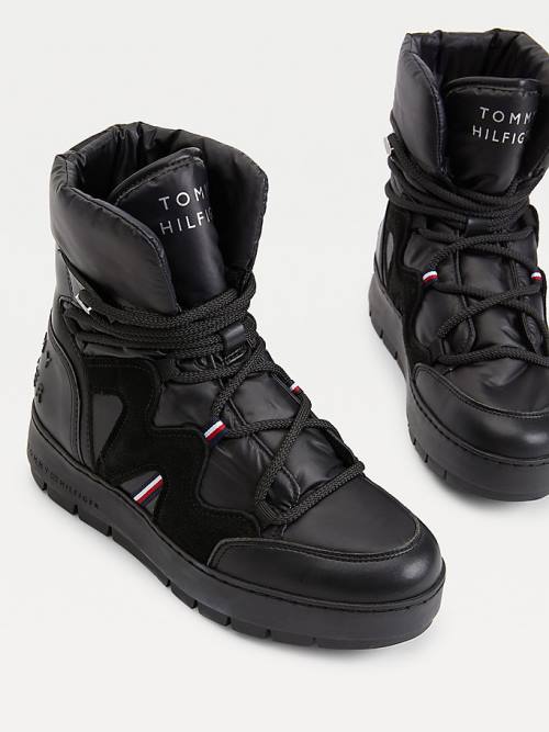 Tommy Hilfiger Lace-Up Snow Ženske Škornji Črna | TH586JTI