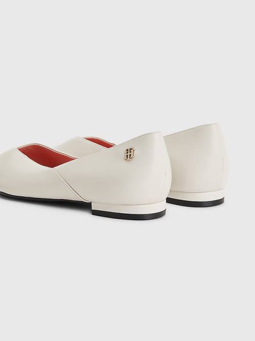 Tommy Hilfiger Leather Pointed Ženske Balerina Bež | TH184SVE