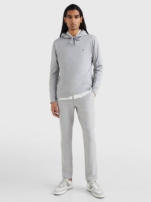 Tommy Hilfiger Lightweight Moški Pulover s kapuco Siva | TH964JCK