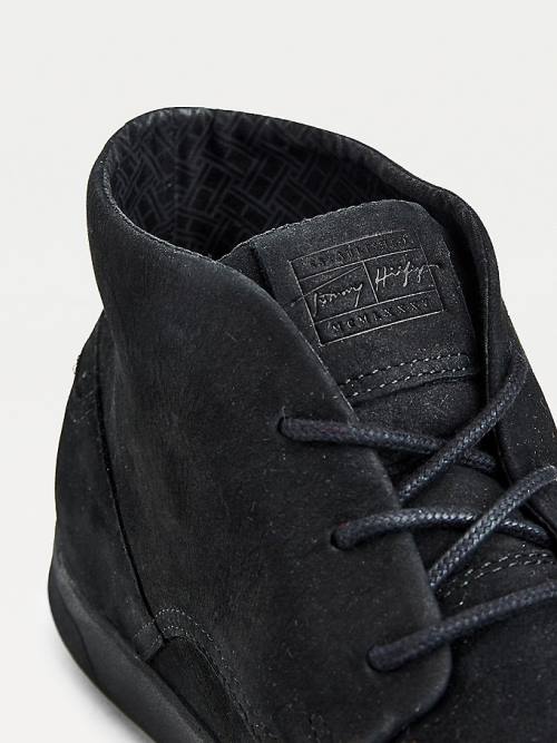 Tommy Hilfiger Lightweight Nubuck Hybrid Moški Škornji Črna | TH573DFS