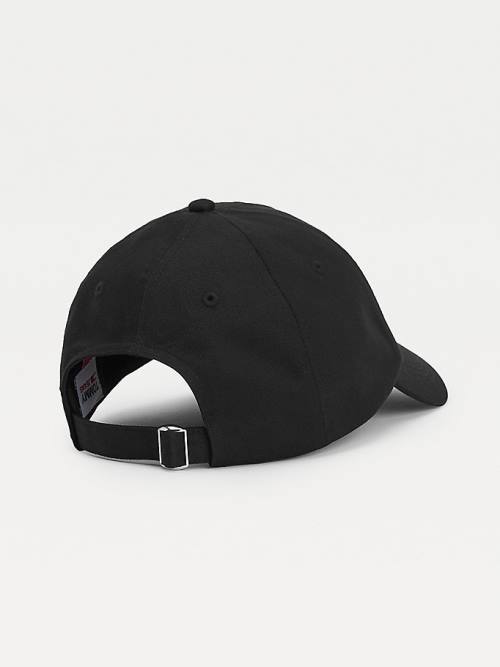 Tommy Hilfiger Logo Embroidery Cap Moški Kapa Črna | TH279HYM