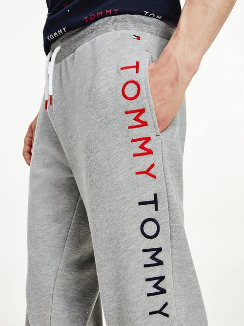 Tommy Hilfiger Logo Embroidery Joggers Moški Pižama Siva | TH253ESA