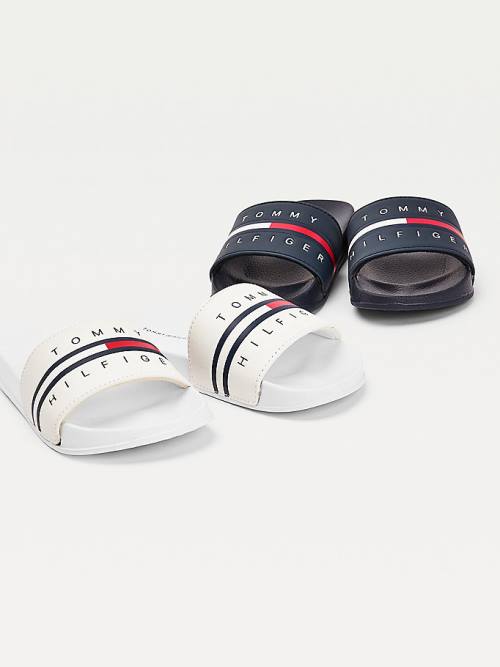 Tommy Hilfiger Logo Flag Slides Fantje Sandali Bela | TH768FRT