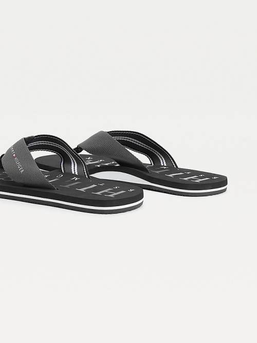 Tommy Hilfiger Logo Flip-Flops Moški Sandali Črna | TH527JXG