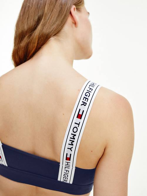 Tommy Hilfiger Logo Strap Bralette Ženske Spodnje Perilo Modra | TH039XSR