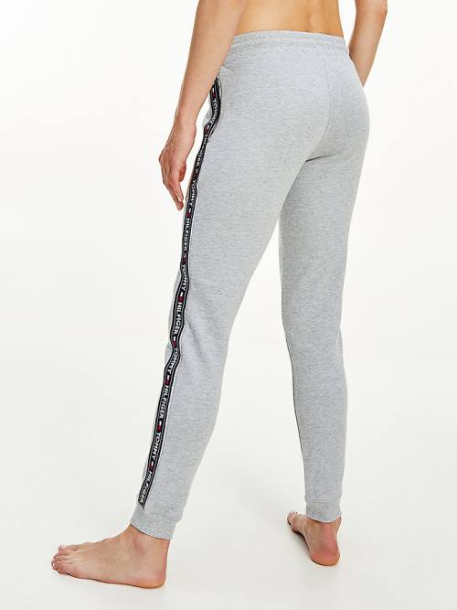 Tommy Hilfiger Logo Tape Joggers Ženske Hlače Siva | TH316WTQ