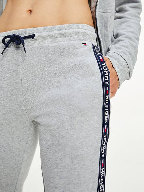 Tommy Hilfiger Logo Tape Joggers Ženske Hlače Siva | TH316WTQ