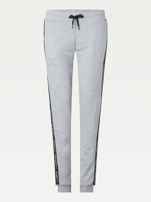 Tommy Hilfiger Logo Tape Joggers Ženske Hlače Siva | TH316WTQ