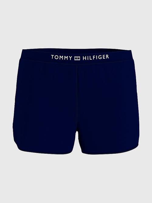 Tommy Hilfiger Logo Waistband Terry Shorts Ženske Kopalke Modra | TH698RDG