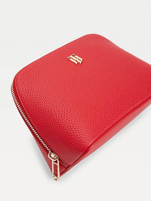Tommy Hilfiger Logo Washbag Ženske Torbice Rdeča | TH702PSC