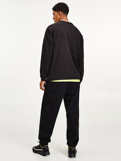 Tommy Hilfiger Long Sleeve Relaxed Fit Moški Majice Črna | TH065YGD
