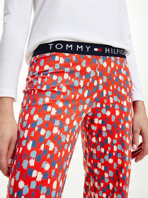 Tommy Hilfiger Long Sleeve Set Ženske Pižama Rdeča | TH206FNA