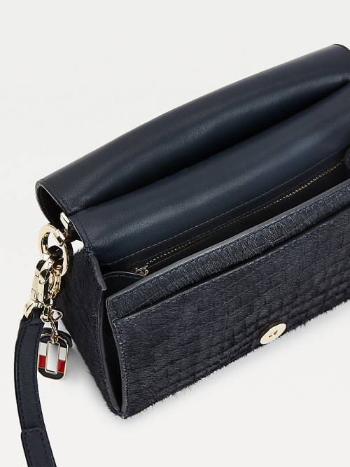 Tommy Hilfiger Luxe Leather Croco Print Crossover Ženske Torbice Modra | TH016PYK