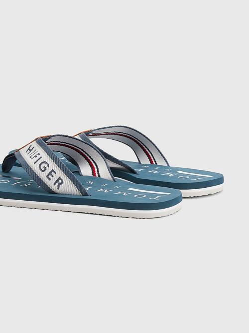 Tommy Hilfiger Maritime Logo Flip-Flops Moški Sandali Modra | TH309MTD