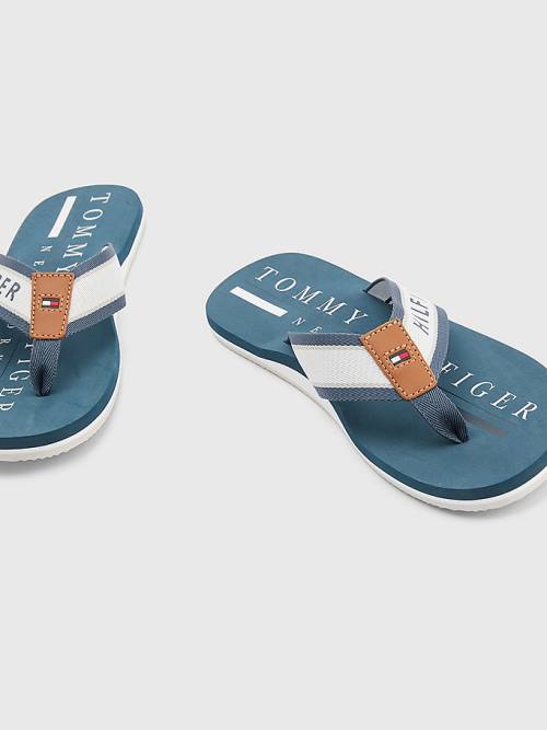 Tommy Hilfiger Maritime Logo Flip-Flops Moški Sandali Modra | TH309MTD