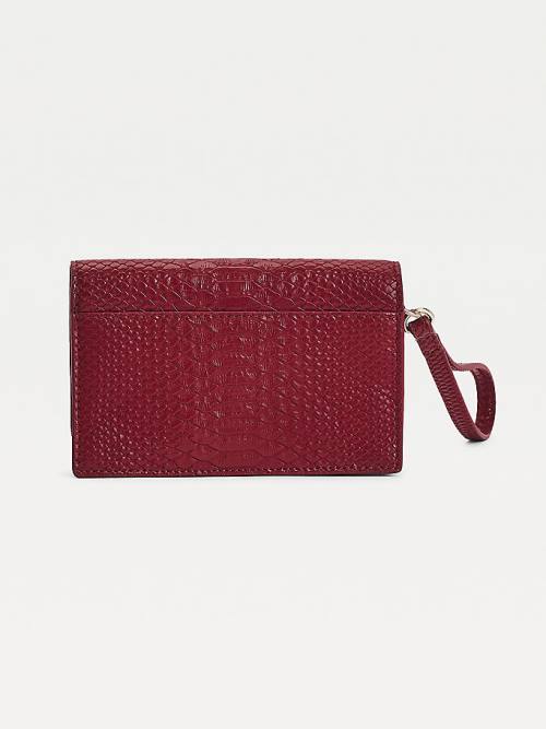 Tommy Hilfiger Medium Monogram Lock Snake Print Ženske Denarnice Rdeča | TH857KZN
