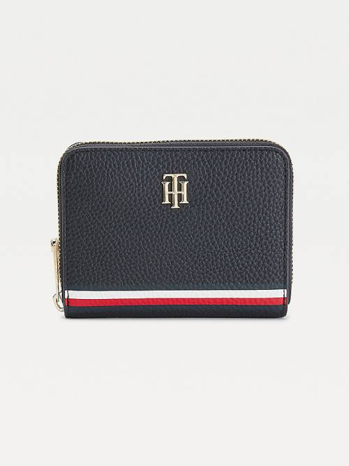 Tommy Hilfiger Medium Signature Zip-Around Ženske Denarnice Modra | TH471HSA