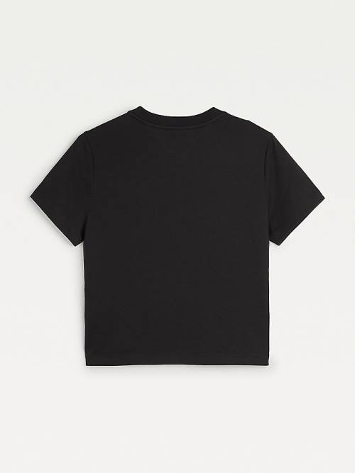 Tommy Hilfiger Metallic Organic Cotton Ženske Majice Črna | TH196RFK