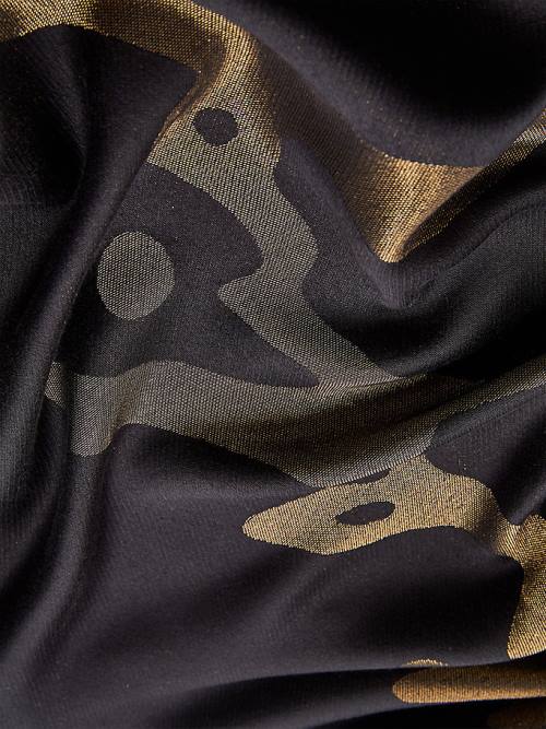 Tommy Hilfiger Metallic Signature Ženske Šal Črna | TH601CSR
