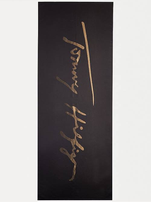 Tommy Hilfiger Metallic Signature Ženske Šal Črna | TH601CSR