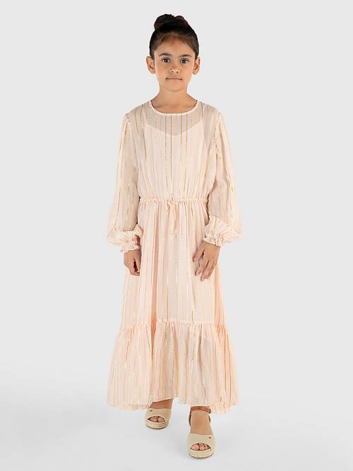 Tommy Hilfiger Metallic Stripe Dekleta Obleke Roza | TH082WZR