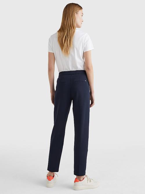 Tommy Hilfiger Michelle Textured Tapered Ženske Hlače Modra | TH465XIW