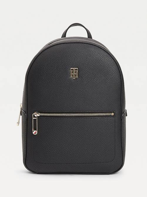 Tommy Hilfiger Monogram Plaque Backpack Ženske Torbice Črna | TH236IZO