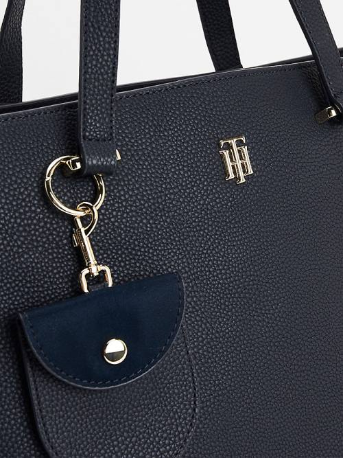 Tommy Hilfiger Monogram Plaque Tote Ženske Torbice Modra | TH751JHT