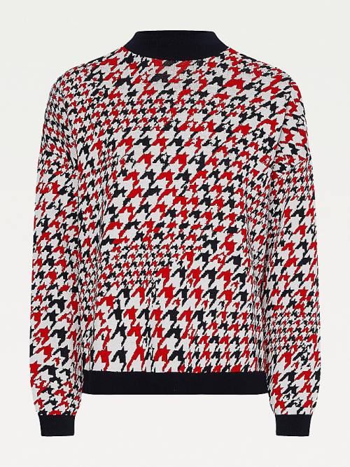 Tommy Hilfiger Monogram Regular Fit Mock Turtleneck Jumper Ženske Puloverji Rdeča | TH139HAR