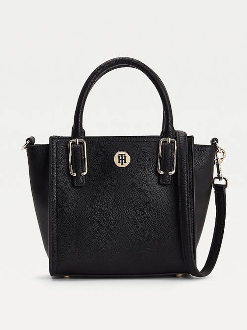 Tommy Hilfiger Monogram Small Tote Ženske Torbice Črna | TH138SRH