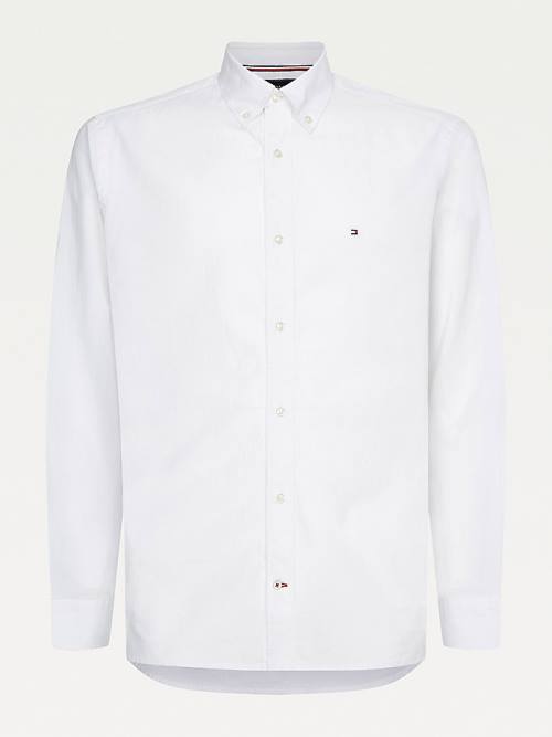 Tommy Hilfiger Natural Soft Poplin Regular Fit Moški Srajce Bela | TH409JUY