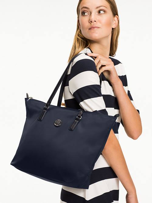 Tommy Hilfiger Nylon Blend Tote Ženske Torbice Modra | TH391UYL