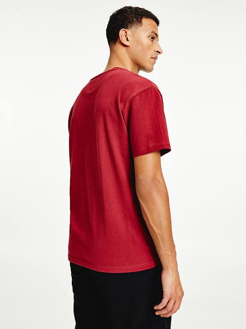Tommy Hilfiger Organic Cotton Badge Moški Majice Rdeča | TH403EXY