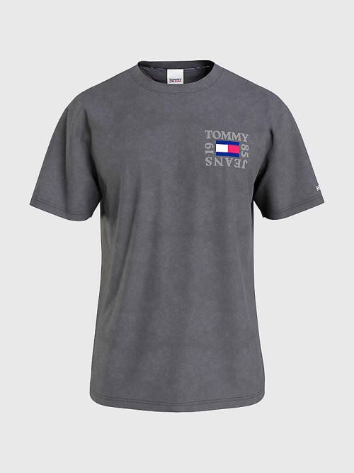 Tommy Hilfiger Organic Cotton Boxy Moški Majice Črna | TH316SDO