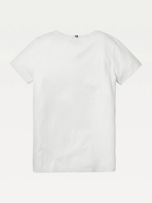 Tommy Hilfiger Organic Cotton Dekleta Majice Bela | TH482KVM