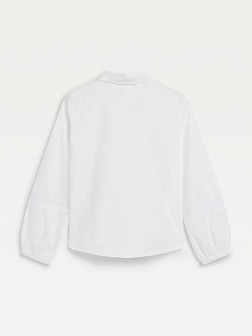 Tommy Hilfiger Organic Cotton Poplin Shirt Dekleta Majice Bela | TH710OPC