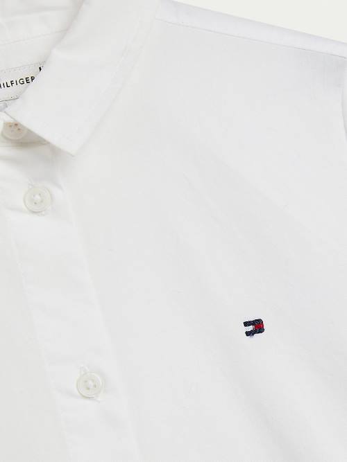Tommy Hilfiger Organic Cotton Poplin Shirt Dekleta Majice Bela | TH710OPC
