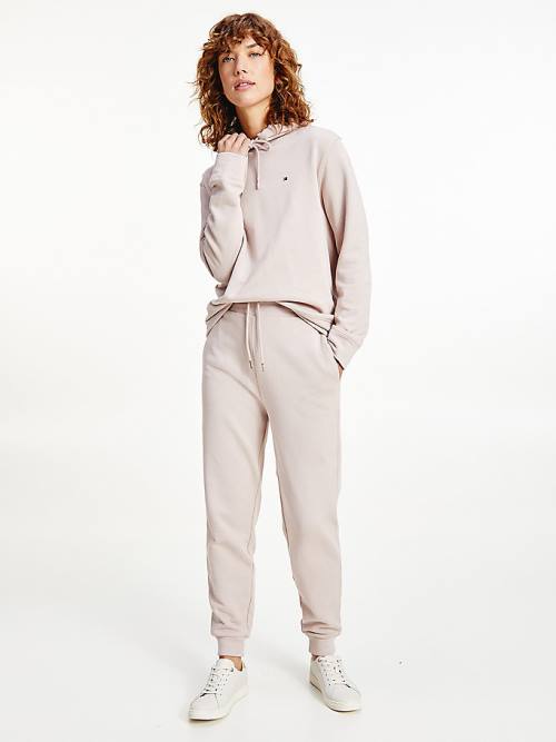 Tommy Hilfiger Organic Cotton Relaxed Fit Joggers Ženske Hlače Bež | TH041VCN