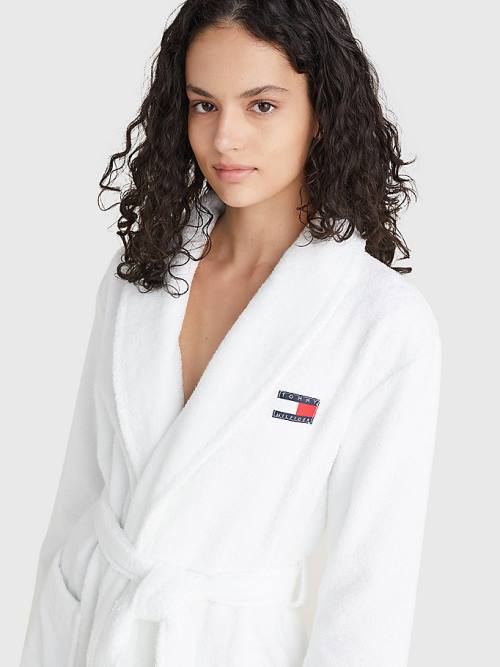 Tommy Hilfiger Organic Cotton Towelling Robe Ženske Pižama Bela | TH256HQT