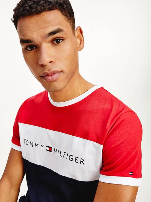 Tommy Hilfiger Original Colour-Blocked Logo Moški Pižama Rdeča | TH735XPS