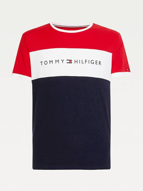 Tommy Hilfiger Original Colour-Blocked Logo Moški Pižama Rdeča | TH735XPS